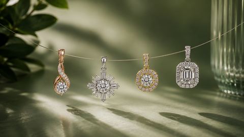 Diamond pendants from Glorious Jewelers