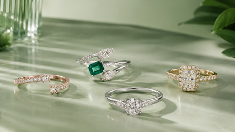 Diamond and gold rings from Glorious Jewelers