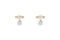 Pear-Round Diamond Drop Earrings — 18K Yellow Gold , view 1