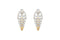 Cluster Diamond Hoop Earrings — 18K Yellow Gold, view 1