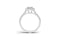 Radiant and Round Halo Diamond Ring — 18K White Gold, view 1