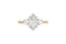 Elegant Marquise and Round Diamond Ring — 18K Yellow Gold, view 3