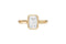 Emerald Cut Diamond Bezel Set Gold Ring — 18K Yellow Gold, view 3