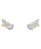 Three Stone Diamond Stud Earrings — 18K Yellow Gold , view 1