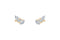Three Stone Diamond Stud Earrings — 18K Yellow Gold , view 1