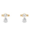 Pear-Round Diamond Drop Earrings — 18K Yellow Gold , view 1