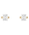 Classic Solitaire Emerald Diamond Earrings — 18K Yellow Gold , view 1