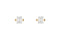 Classic Solitaire Emerald Diamond Earrings — 18K Yellow Gold , view 1
