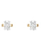 Oval Solitaire Diamond Earrings — 18K Yellow Gold , view 1
