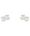 Twin Emerald Diamond Earrings — 18K Yellow Gold , view 1