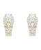 Elegant Floral Diamond Hoop Earrings — 18K Yellow Gold , view 1