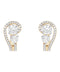 Golden Swirl Diamond Huggie Earrings — 18K Yellow Gold , view 1