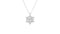 Round Diamond Scalloped Halo Pendant — 18K White Gold, representative configuration, view 1
