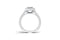 Exquisite Emerald and Round Halo Diamond Ring — 18K White Gold