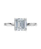 Asscher Shaped Diamond Ring — 18K White Gold, view 3
