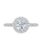 Halo Round Diamond Ring — 18K White Gold, view 3