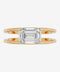 Solitaire Emerald Diamond Ring — 18K Yellow Gold, view 3