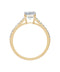Fancy Emerald and Round Diamond Ring — 18K Yellow Gold, view 1