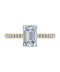Fancy Emerald and Round Diamond Ring — 18K Yellow Gold, view 3