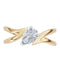 Designer Pear Shaped Diamond Ring — 18K Yellow Gold, view 3