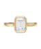 Emerald Cut Diamond Bezel Set Gold Ring — 18K Yellow Gold, view 3