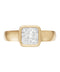 Cushion Cut Diamond Bold Band Ring — 18K Yellow Gold, view 3