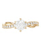 Gold Round Diamond Twisted Band Ring — 18K Yellow Gold, view 3