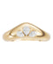 Pear Cut Diamond V-Shape Ring — 18K Yellow Gold, view 3