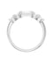 Emerald and Oval Diamond Ring — 18K White Gold, view 1