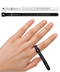 A hand wearing a black ring-shaped finger sizing (ring sizer) tool with printed numbers, shown against a white background with a measurement graphic at the top labeled 4.5 inch.